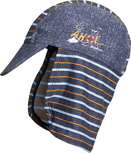 Playshoes Jungen UV-Schutz Mütze Ahoi 461138, 3 - Jeansblau, 53