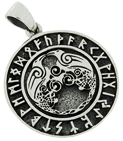 AFP Anhänger Odins Raben Runen 925 Sterling Silber AS-652
