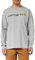 Carhartt Men's Relaxed Fit Heavyweight Long-Sleeve Logo Graphic T-Shirt, Heather Grey, L