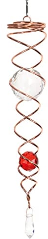 CIM Windspirale - Copper Twister Rot - Windspiel-Abmessung: 6x35cm - Kugeln: Ø5cm/Ø3cm - inkl. Wirbel, Haken und Nylonschnur - attraktive Dekoration