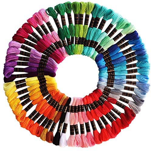 Stickgarn, 61 Regenbogenfarben, Freundschaftsarmband, Stickgarn für Kreuzstich, Handstickerei, Schnur, 61 Stück