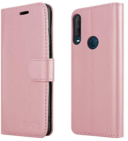 iCatchy Funda de Piel Tipo Cartera para Alcatel 1S / 3L 2020 con función Atril Compatible con Alcatel 1S / 3L 2020 (Oro Rosa)