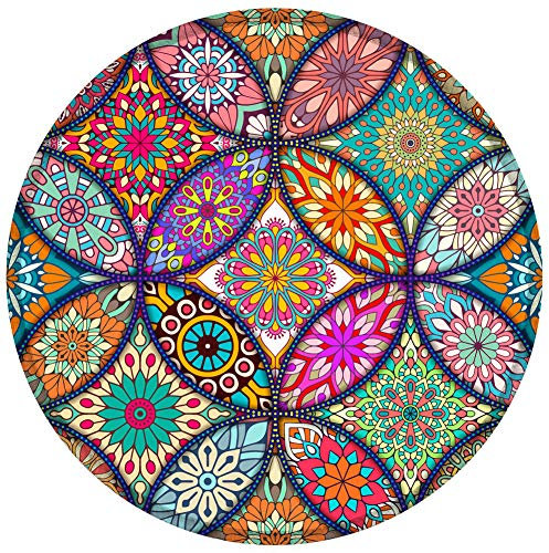 NNAKAPAKA Alfombrilla de ratón personalizada impresa, alfombrilla de ratón antideslizante a base de goma para ordenador portátil, ordenador y PC, 7.9 x 7.9 pulgadas (mandala colorido)