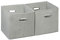 2 x Aufbewahrungsbox, Regalkorb ohne Deckel, Faltkiste mit Griff, Regalbox faltbar, Stoffbox quadratisch, 30 cm, grau