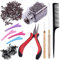 Duufin Microring Extensions Set mit 500 Stück Microringe 1 Stück Microring Zange 2 Stück Microring Nadel 4 Stück Haarspange 1 Stück Kamm und Mini Haargummis für Haarverlängerung Extensions Zubehör