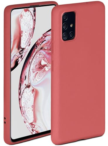ONEFLOW Soft Case für Samsung Galaxy A71 Hülle aus Silikon mit Kameraschutz, Silikonhülle mit erhöhtem Schutz fürs Display, Backcover Schutzhülle, weiche Handyhülle, Rot