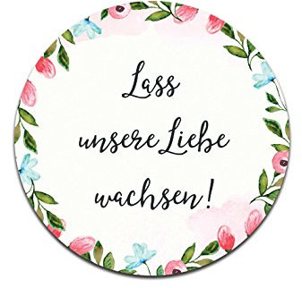 Nastami 50 Sticker Hochzeit Lass unsere Liebe wachsen Gastgeschenk Hochzeit (Weiße Hochzeit)