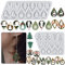 KyeeaDIY 2pcs Molde de Pendiente Navideño, Moldes Resina Epoxi Silicona Molde de Navidad para Bricolaje Alce Copo de Nieve Colgante Collares Joyas Navidad para Damas Niñas