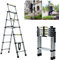 Telescopic Stepladder Aluminum Portable Folding Ladders Heavy Duty 150KG Load Capacity for Home Kitchen Outdoor (2m+2.3m)
