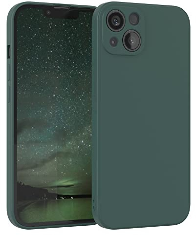 EAZY CASE - Silikonhülle für iPhone 13 Hülle Silikon Case Grün weich stoßfeste Handyhülle Schutzhülle mit Kameraschutz Dünn Premium Schutz Cover TPU Phone Bumper in Piniengrün Matt