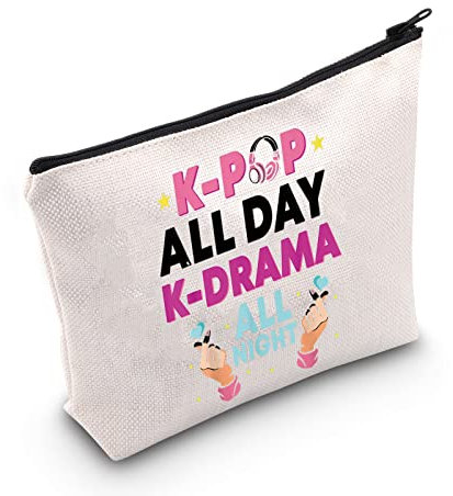 MYOSPARK K-Drama Lover Kosmetiktasche K-pop Merchandise K-pop Musikliebhaber Geschenk K-Drama Mädchen Make-up Tasche Geschenk für Frauen Mädchen, K-drama All Night Bag