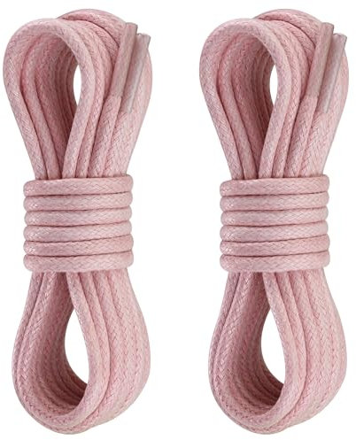 Yusimu Lacets Ronds Cirés Haute Qualité - Rose Clair, 2,5mm Fins, Pour Chaussures Habillées, Oxfords, Brogues, Derby - Hommes & Femmes, 80 cm - 2 Paires