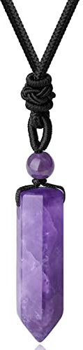 XIANNVXI Crystal Necklace for Women Men Amethyst Necklace Crystal Pendant Purple Necklaces for Women Jewellery