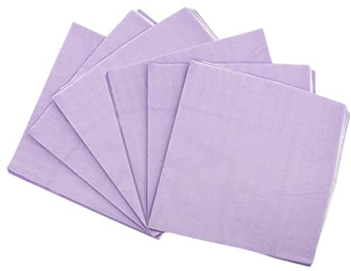 YAAVAAW Light Purple Serviettes Napkins 33cm,20P Party Paper Napkin Disposable,Beverage Luncheon Decorative Soft Solid Colour Dinner Cocktail 2 Ply for Bar,Restaurant,Party