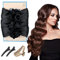 WOOXDYUK Heatless Hair Curler, Natural Waves Curling Headband for Hair Heatless Curls, Overnight Hair Curlers to Sleep in, Soft Satin & Cotton Heatless Curling Rod Headband for Women (Black)