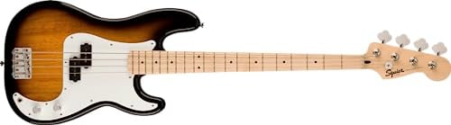 Squier by Fender Sonic Precision Bass Guitar, Beginner, Sunburst | Starter electric bass guitar, easy-to-play neck, free virtual lessons included, ideal for beginners, 2-Color Sunburst finish