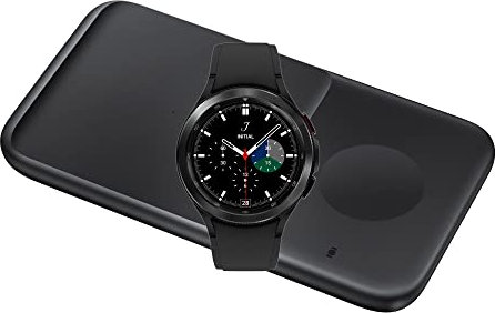 Samsung Galaxy Watch4 Classic 46mm Bluetooth Smart Watch, Rotating Bezel, 3 Year Manufacturer Warranty, Black with an Official 15W Duo Wireless Charging Pad Black (UK Version)