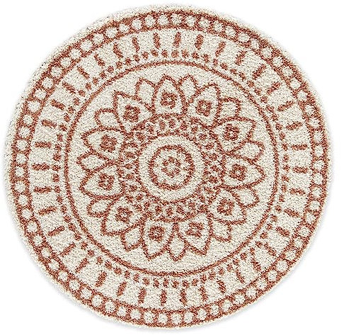 Rikmani Shaggy Teppich, Flauschiger Teppich 160 cm Weicher Teppich, Wohnzimmer, Schlaffzimmer Gum Rose
