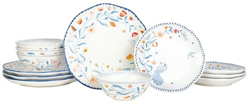 Fitz and Floyd Gracie Floral Geschirr-Set, 12-teilig, Service für 4 Personen
