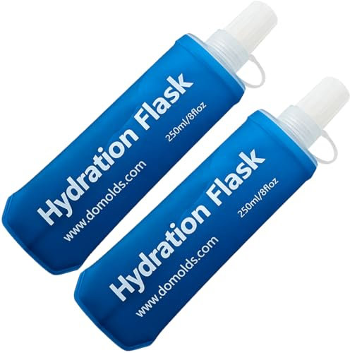 CXWLJL Lot de 2 gourdes souples de 250 ml pour course à pied, randonnée, cyclisme, escalade, bleu