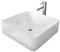 EMKE Aufsatzwaschbecken Waschbecken 40 x 40 x 12 cm,Klein Waschbecken Gäste WC, Handwaschbecken Bad Keramikwaschbecken Waschplatz Aufsatzbecken Eckig Waschschale Waschtisch Weiß
