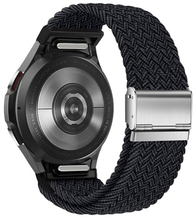 SimpleThings One-Click No Gap Bracciale intrecciato compatibile con Samsung Galaxy Watch 7/6/5/4 (40 mm 44 mm)/5 pro 45 mm/6 4 Classic (47 mm, 43 mm/42 mm, 46 mm) per uomini e donne