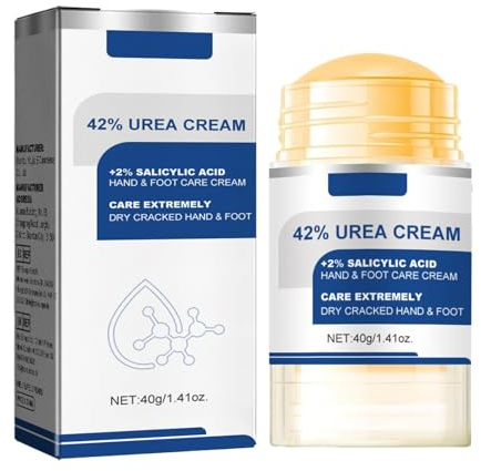 intensiv pflegender Fußbalsam Stick, zur Reparatur sehr trockener und rissiger Fersen, intensiv feuchtigkeitsspendend für gesunde Füße mit 42% Urea, Epsom-Salz und ätherischen Ölen (40g)