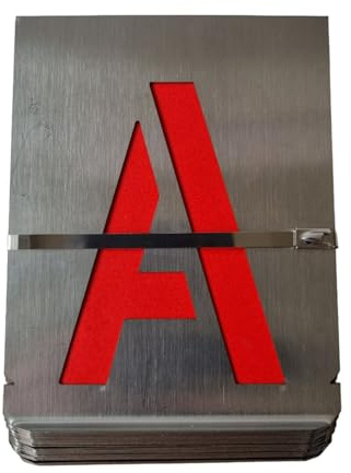 Buchstaben Schablonen Set A-Z | 200 mm - 20 cm | Rostfreier Edelstahl | Einzelne Signierschablonen für Präzise Markierungen | Langlebig & Wiederverwendbar | Margreiter Technik