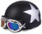 Vintage Casques Moto Bols Demi-Casque de Mobylette Casque Face Ouverte ECE Homologué Casque Jet avec Lunettes pour Cruiser Casque de Sécurité pour Hommes Femmes H,54-60CM