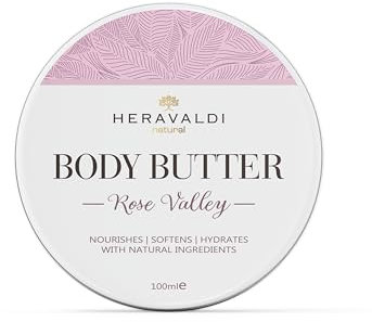 HERAVALDI ROSE VALLEY Körperbutter - 100% natürliche Inhaltsstoffe für eine hydratisierte und weiche Haut, mit Damaszener-Rose, Sheabutter und Arganöl - alle Hauttypen