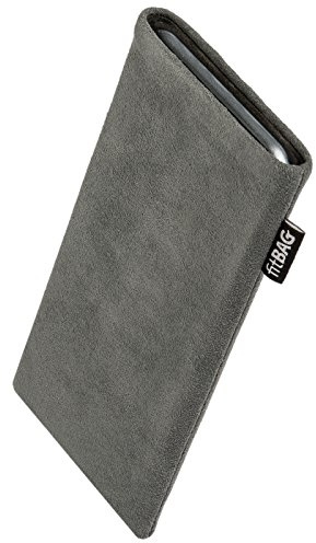 fitBAG Classic Grigio per Oppo Find X9 Ultra Alcantara Custodia per cellulare con imbottitura in microfibra | Accessorio con funzione di pulizia | Made in Germany