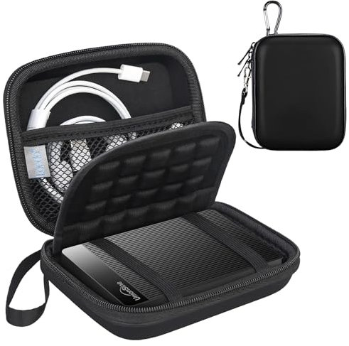 Lacdo Custodia Hard Disk Esterno 2.5 per UnionSine Ultra Slim Portable External Hard Drive 250GB 320GB 500GB 750GB 1TB 2TB 4TB 5TB USB 3.0 HDD 2.5 Pollice EVA Borsa da Viaggio, Nero