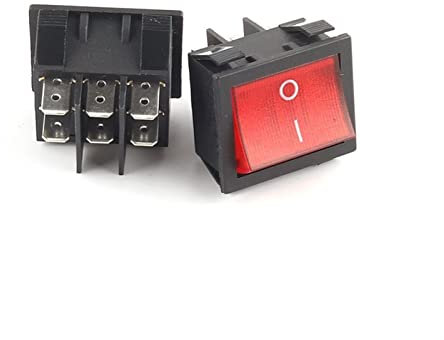 Wippschalter 1pcs 36.5X31mm Wippschalter ON/Off 2 Position 6 Pin 16A 250VAC/20A 125VAC Auto LKW Elektrogeräte Netzschalter(Pin 2.8mm)