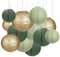 GAKA FAVOR 12er Papier Lampions Set Salbei Grün und Gold, Eukalyptus Grün Hängedekoration Papierlampions Deko, Salbeigrün Papier Laternen für Hochzeit,Taufe,Geburtstag,Kommunion Party Deko