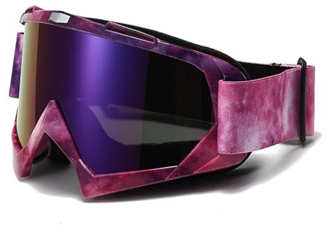 Hixingo Motocross Brille für Damen und Herren, Motorradbrille Winddicht für Crosshelm Antibeschlag Staubdicht für Motorrad und MTB Outdoor-Sportarten (168 Rosa Nebel)