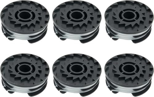 StarRing Bobina y línea de repuesto para recortadora de césped inalámbrica Parkside para PRTA 20-Li A1, B2, C3, hilo de nailon de 1.6 mm, carrete de desbrozadora de césped de 4 m de longitud (6