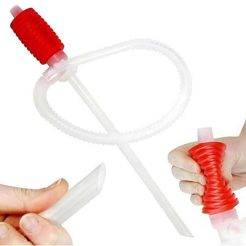 Heavy-Duty Manual Hand Siphon Pump – Fuel Transfer Tool for Petrol, Diesel, Oil, Water – Barrel Drum Pump with Hose – Automotive Garage Boat Farm Use – DP30