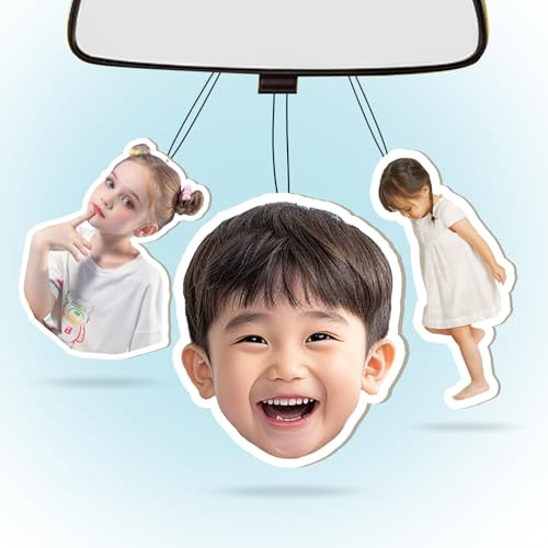 Désodorisant Auto Personnalisable – Parfum Auto avec Photo ou Texte, Élégant en Coton, Idée Cadeau Originale pour Homme & Femme (Recadrage, Personalisierung)