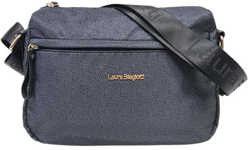 Laura Biagiotti Borsa a Tracolla da Donna, Tessuto Impermeabile, con Tasca Frontale, Linea Lorde, Art.LB25W-101-11 Dimensioni 26x21x10 cm
