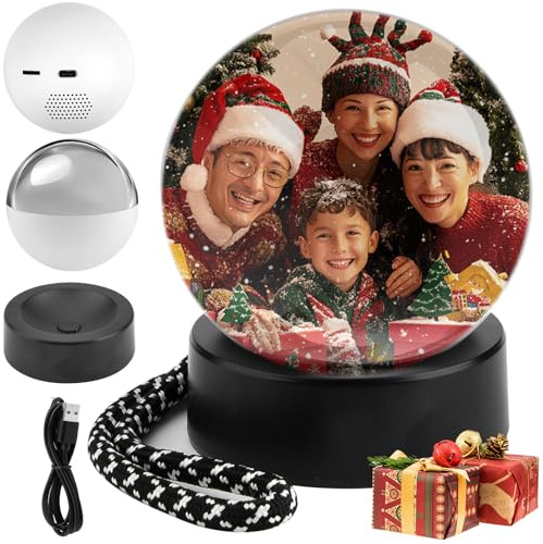 Erinnerungskugel Video, Memory Orb, WIFI Memory Orb Video Kugel, Memory Sphere, 2.7Crystal Ball Player, Digital 3DErinnerungskugel, Weihnachtskugel mit Video, Pers Geb und Weihn Geschenke für Fam Frd
