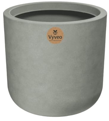Vyveo - Blumentopf Orena - 30x28 - Grau - Blumentopf für den Innen- und Außeneinsatz - Übertopf - Pflanztopf - Pflanzgefäß