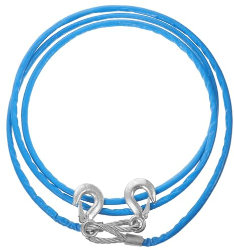 Healeved Câble de Remorquage Voiture Bleu en Fil d'acier 7 Tonnes avec Crochets, Corde de Halage Robuste Vibrations pour Treuil et Traction