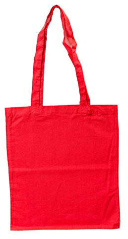 Bags by Jassz Stoffbeutel aus Baumwolle mit langen Henkeln (ca. 38 x 42 cm, Red)