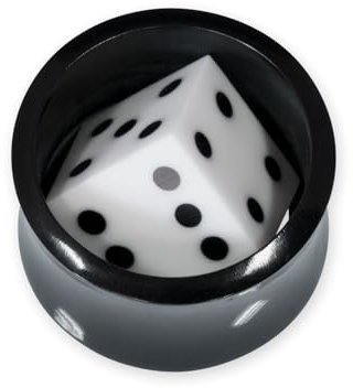 Fly Style 1 Stück Piercing Ohr Tunnel Plug Würfel - Ohr Piercings - Rockabilly Acryl oder Horn Tunnel, Modelle:Modell B, Größe:22 mm