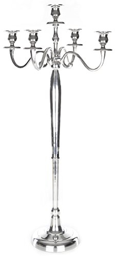 Gräfenstayn® Chandeliers à 1, 3 ou 5 Bras - différentes Tailles - Chandeliers candélabres en Argent, Noir, Blanc ou Or (XL, Argent)