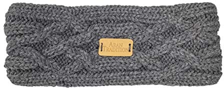 Aran Traditions Cable Knitted Style Headband (Steel)
