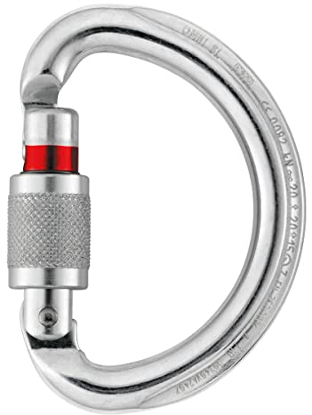 Petzl Erwachsene Karabiner Verticality, silber/orange, 22mm, M37 SL
