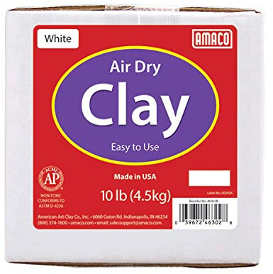 AMACO 4630-2B Air Dry Modeling Clay, 10-Pound, White