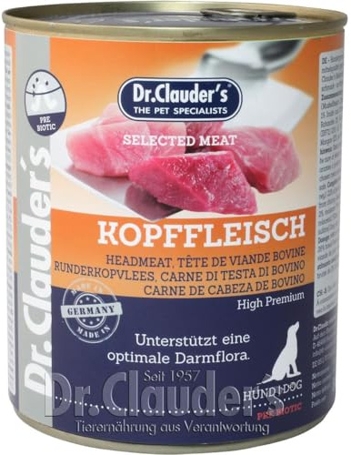 Dr. Clauders Selected Meat Kopffleisch | 6X 800g Hundefutter nass