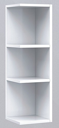 PEGANE Étagère d'angle Coloris Blanc Brillant, 65 x 20 x 21 cm